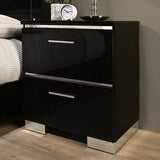 Carlie Black Chrome 4-Piece Queen Bedroom Set by Furniture of America at Eve Furniture