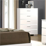 Carlie White Chrome 5-Piece Queen Bedroom Set by Furniture of America at Eve Furniture