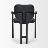 Carlisle Curved Back Black Leather Tripod Frame Dining Armchair by Mercana at Eve Furniture
