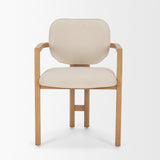 Carlisle Curved Back Cream Chenille Tripod Frame Dining Armchair by Mercana at Eve Furniture