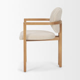 Carlisle Curved Back Cream Chenille Tripod Frame Dining Armchair by Mercana at Eve Furniture