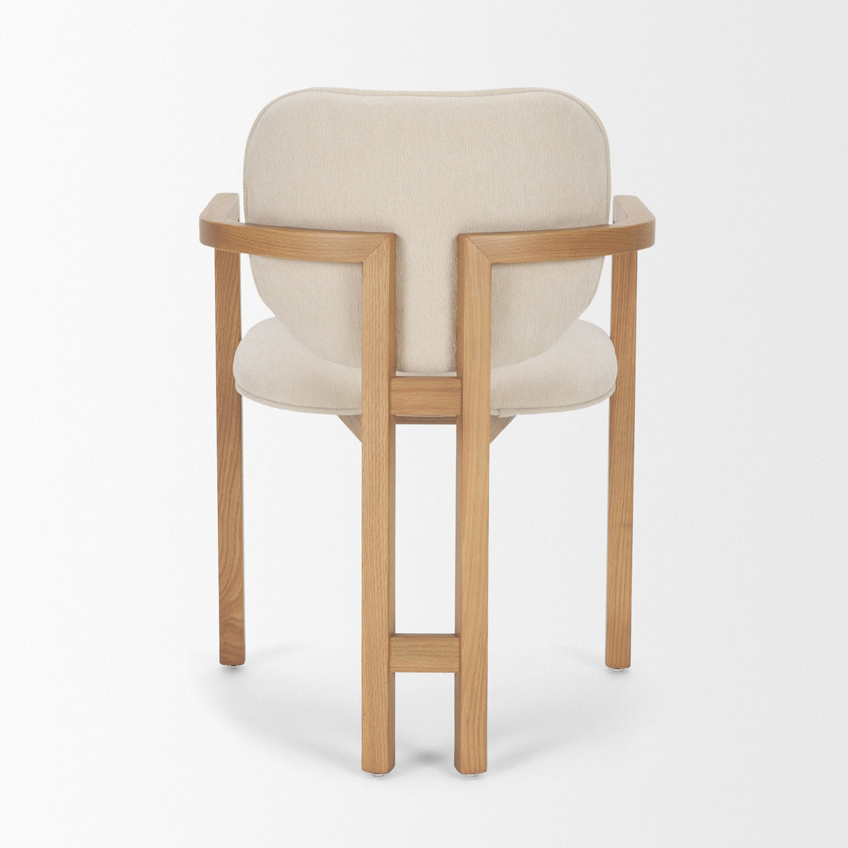 Carlisle Curved Back Cream Chenille Tripod Frame Dining Armchair by Mercana at Eve Furniture