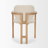 Carlisle Curved Back Cream Chenille Tripod Frame Dining Armchair by Mercana at Eve Furniture