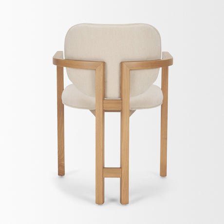 Carlisle Curved Back Cream Chenille Tripod Frame Dining Armchair by Mercana at Eve Furniture