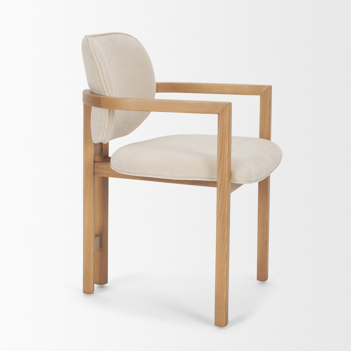 Carlisle Curved Back Cream Chenille Tripod Frame Dining Armchair by Mercana at Eve Furniture
