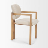 Carlisle Curved Back Cream Chenille Tripod Frame Dining Armchair by Mercana at Eve Furniture
