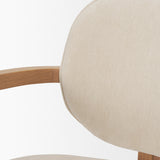 Carlisle Curved Back Cream Chenille Tripod Frame Dining Armchair by Mercana at Eve Furniture