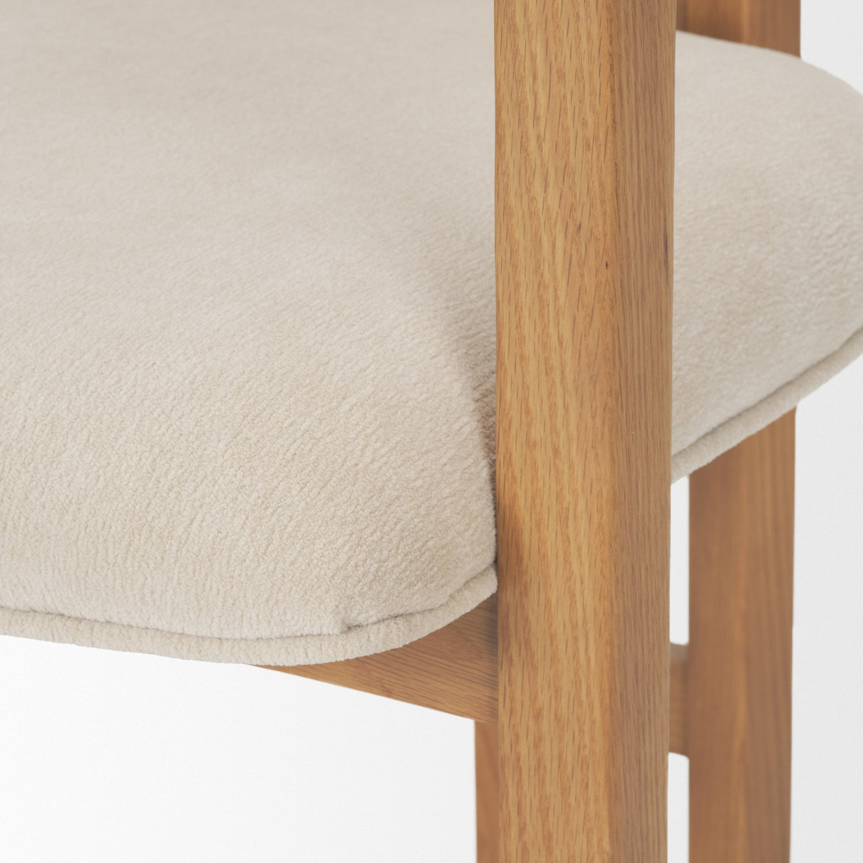 Carlisle Curved Back Cream Chenille Tripod Frame Dining Armchair by Mercana at Eve Furniture