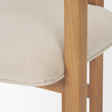 Carlisle Curved Back Cream Chenille Tripod Frame Dining Armchair by Mercana at Eve Furniture