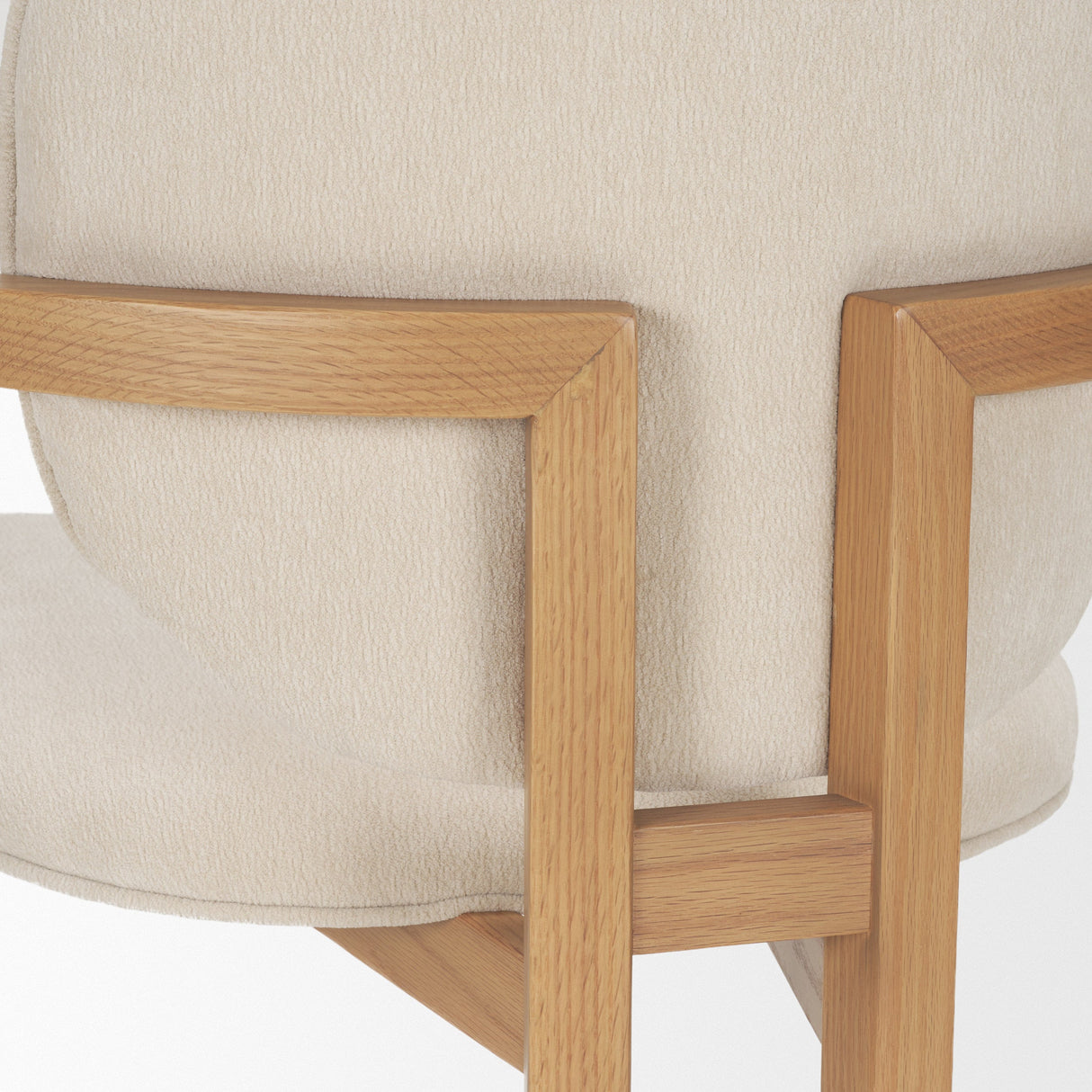 Carlisle Curved Back Cream Chenille Tripod Frame Dining Armchair by Mercana at Eve Furniture