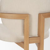 Carlisle Curved Back Cream Chenille Tripod Frame Dining Armchair by Mercana at Eve Furniture