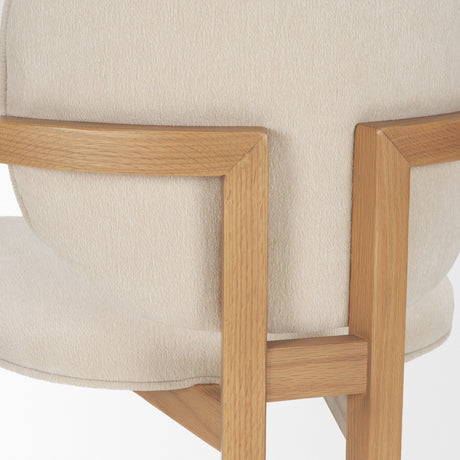 Carlisle Curved Back Cream Chenille Tripod Frame Dining Armchair by Mercana at Eve Furniture