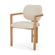 Carlisle Curved Back Cream Chenille Tripod Frame Dining Armchair by Mercana at Eve Furniture
