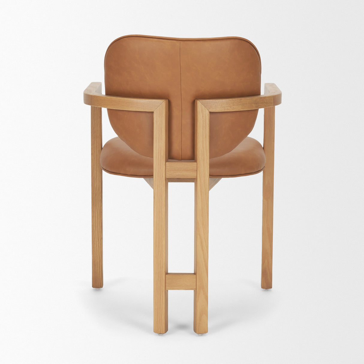 Carlisle Curved Back Tan Leather Tripod Frame Dining Armchair by Mercana at Eve Furniture