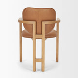 Carlisle Curved Back Tan Leather Tripod Frame Dining Armchair by Mercana at Eve Furniture