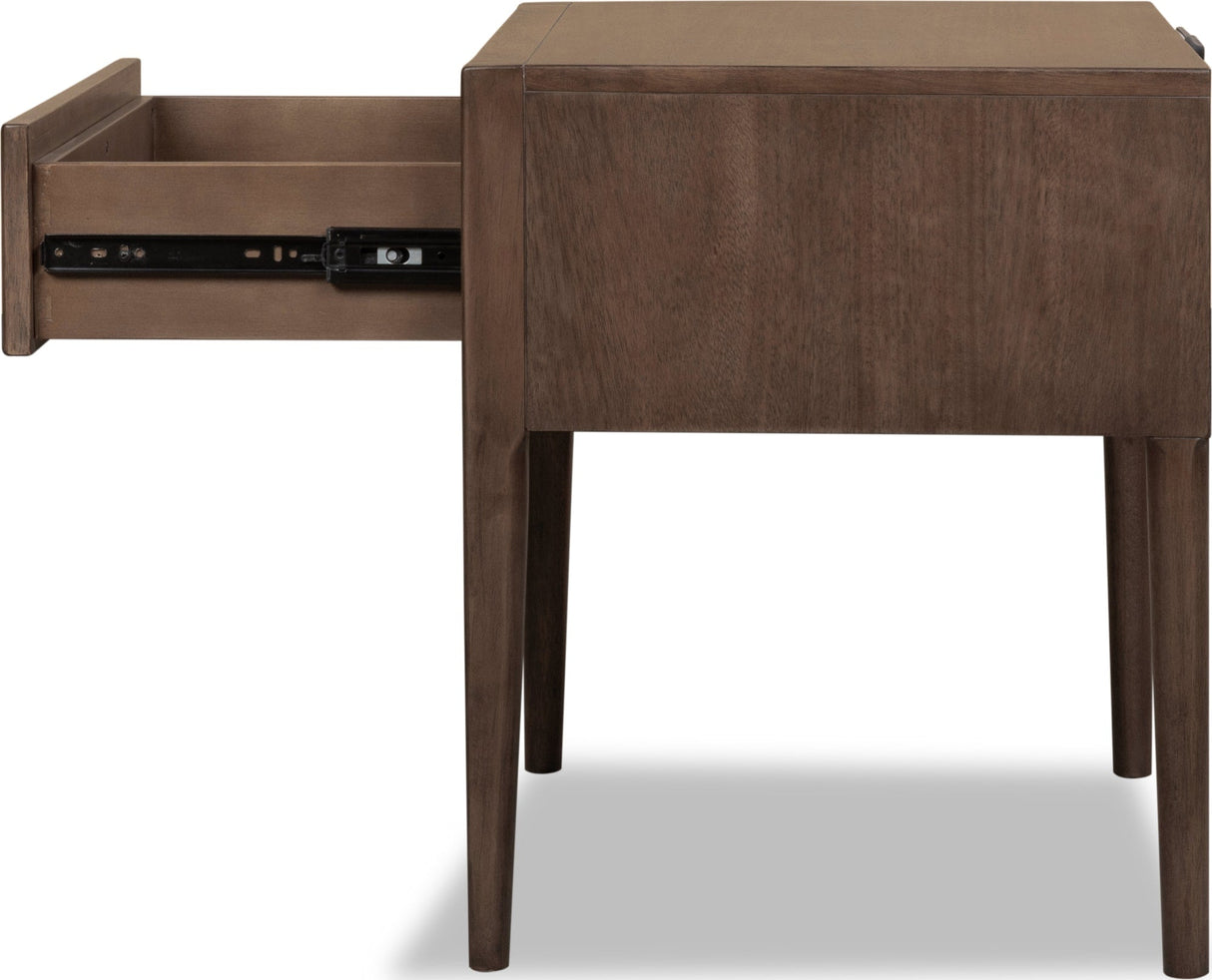Carlisle Pecan Pie One Drawer Nightstand w/CM by Modus Furniture at Eve Furniture