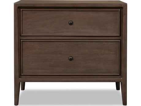 Carlisle Pecan Pie Two Drawer Nightstand w/CM by Modus Furniture at Eve Furniture
