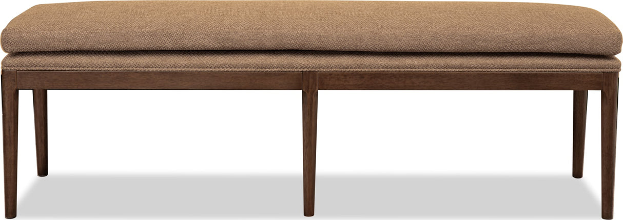 Carlisle Wheat Bread/Pecan Pie Upholstered Bench by Modus Furniture at Eve Furniture