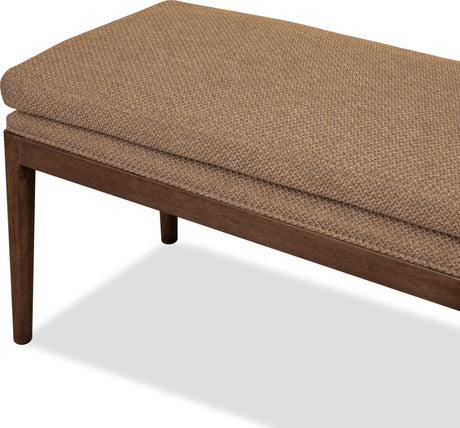 Carlisle Wheat Bread/Pecan Pie Upholstered Bench by Modus Furniture at Eve Furniture