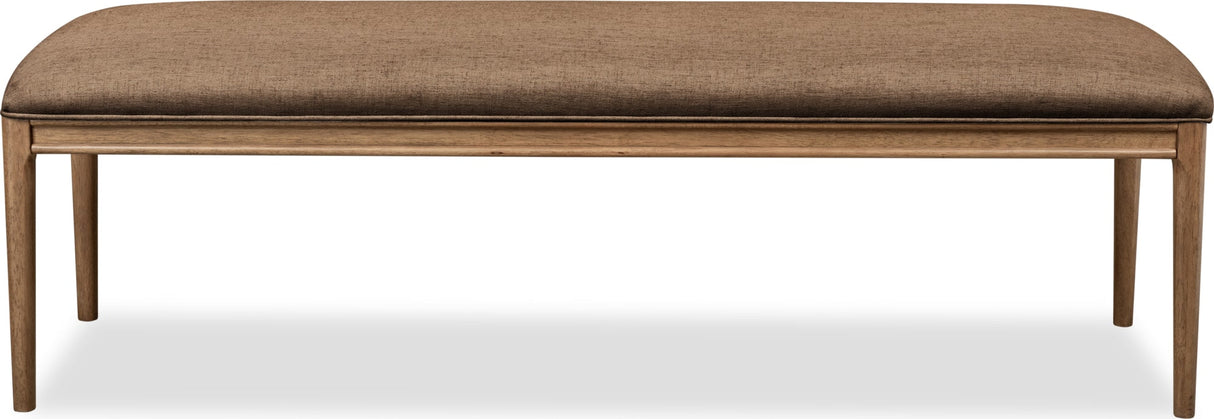 Carlisle Wheat Bread/Tofffee Crunch Upholstered Bench by Modus Furniture at Eve Furniture