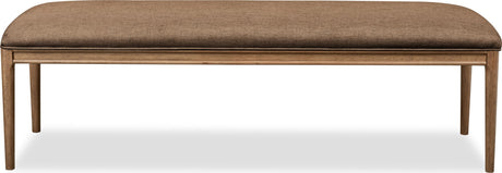 Carlisle Wheat Bread/Tofffee Crunch Upholstered Bench by Modus Furniture at Eve Furniture