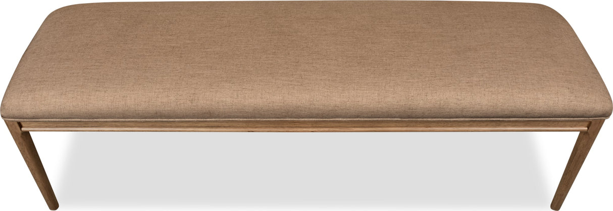 Carlisle Wheat Bread/Tofffee Crunch Upholstered Bench by Modus Furniture at Eve Furniture