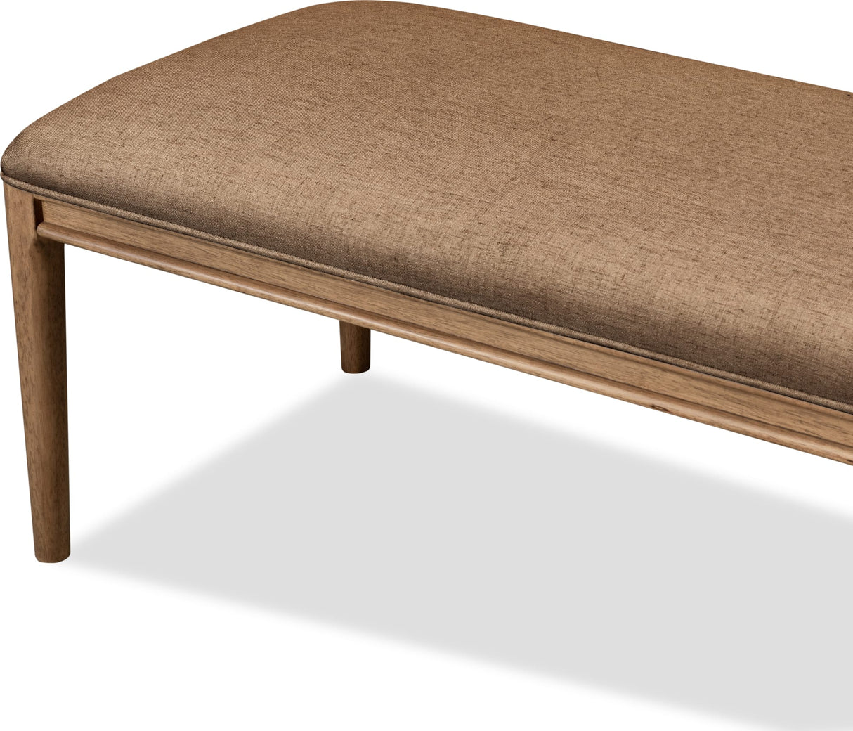 Carlisle Wheat Bread/Tofffee Crunch Upholstered Bench by Modus Furniture at Eve Furniture