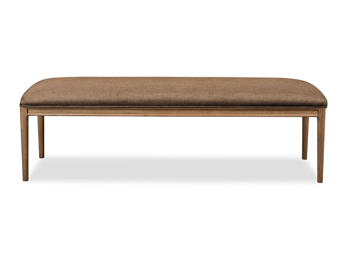 Carlisle Wheat Bread/Tofffee Crunch Upholstered Bench by Modus Furniture at Eve Furniture