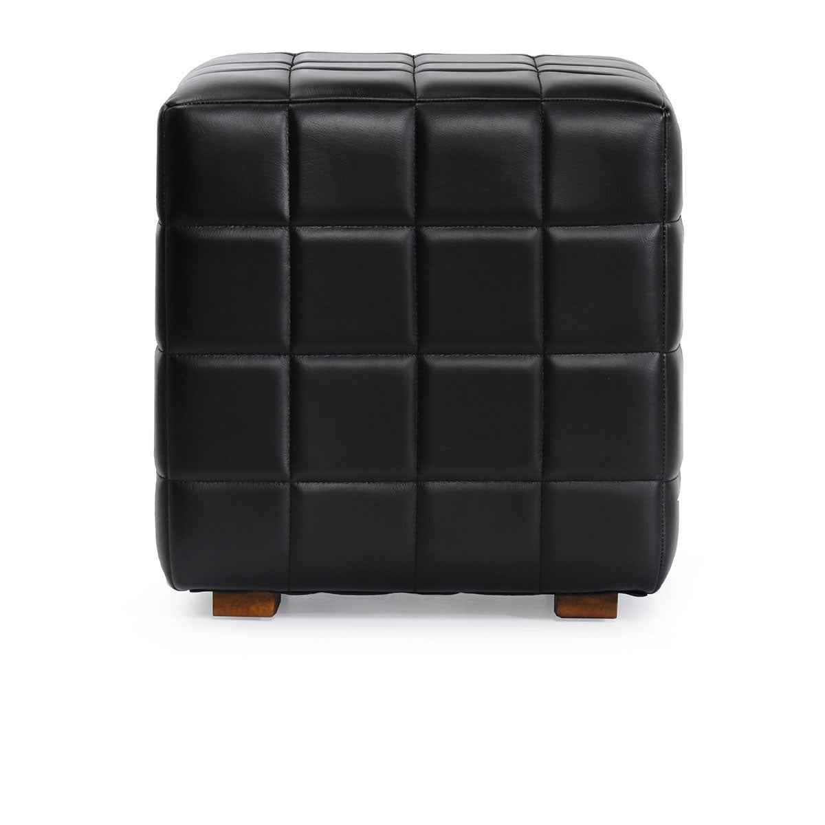 Carlo Black Leather Square Ottoman by Classic Home at Eve Furniture