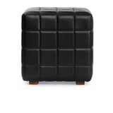 Carlo Black Leather Square Ottoman by Classic Home at Eve Furniture