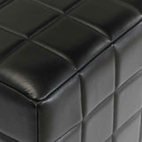 Carlo Black Leather Square Ottoman by Classic Home at Eve Furniture