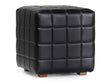 Carlo Black Leather Square Ottoman by Classic Home at Eve Furniture