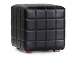 Carlo Black Leather Square Ottoman by Classic Home at Eve Furniture
