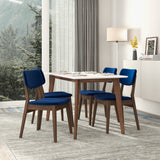 Carlos Blue Velvet Solid Back Side Chair (Set Of 2) by Ashcroft Furniture at Eve Furniture