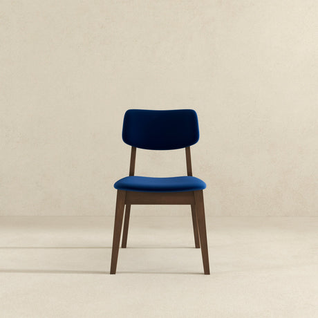 Carlos Blue Velvet Solid Back Side Chair (Set Of 2) by Ashcroft Furniture at Eve Furniture