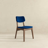 Carlos Blue Velvet Solid Back Side Chair (Set Of 2) by Ashcroft Furniture at Eve Furniture