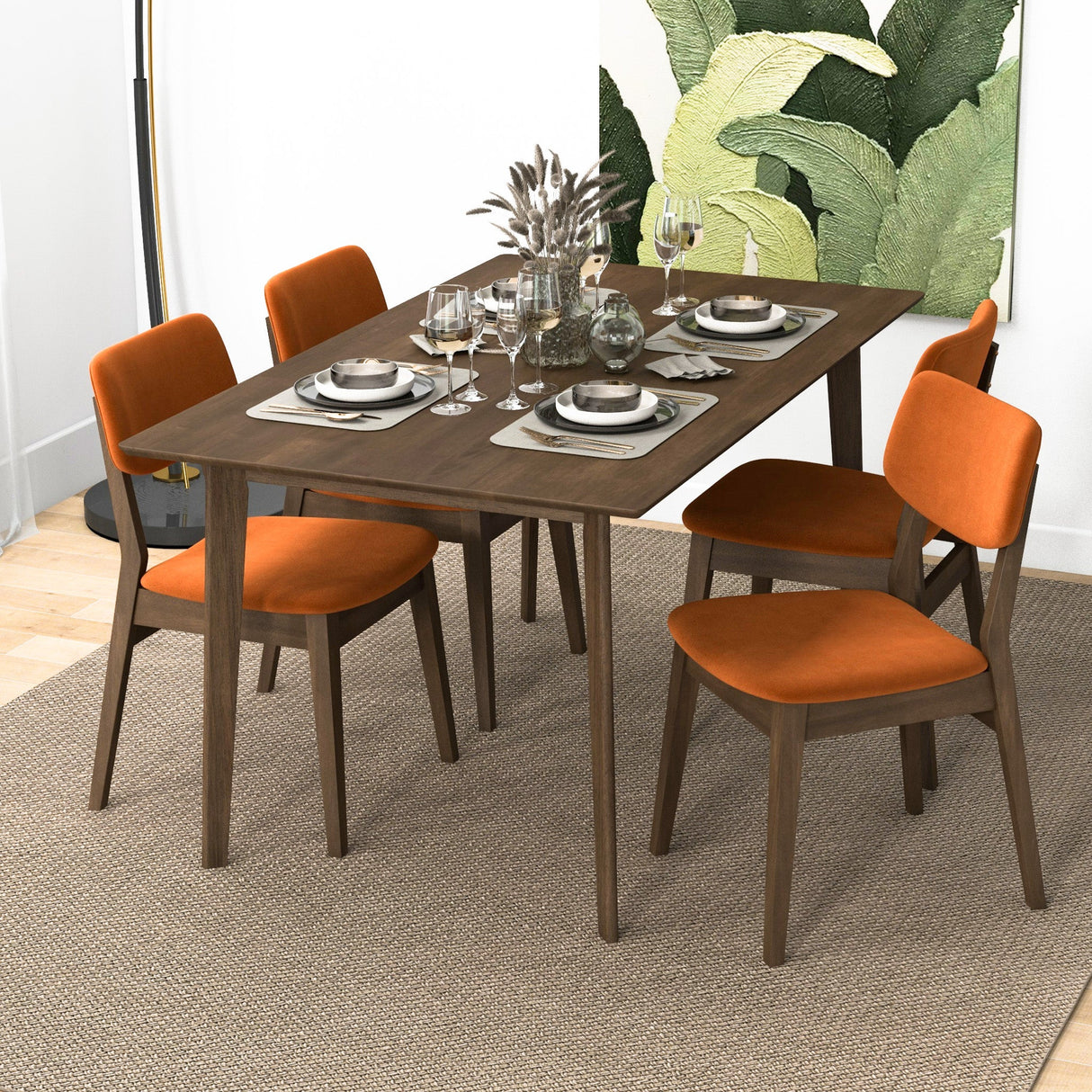 Carlos Burnt Orange Velvet Solid Back Side Chair (Set Of 2) by Ashcroft Furniture at Eve Furniture