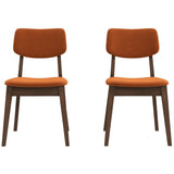 Carlos Burnt Orange Velvet Solid Back Side Chair (Set Of 2) by Ashcroft Furniture at Eve Furniture
