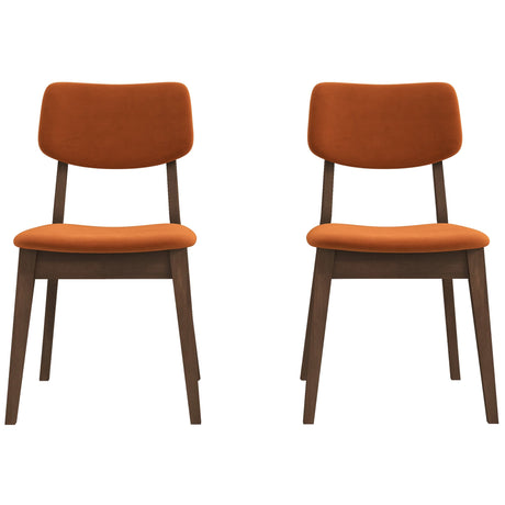 Carlos Burnt Orange Velvet Solid Back Side Chair (Set Of 2) by Ashcroft Furniture at Eve Furniture