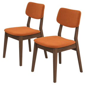 Carlos Burnt Orange Velvet Solid Back Side Chair (Set Of 2) by Ashcroft Furniture at Eve Furniture