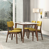 Carlos Dark Yellow Velvet Solid Back Side Chair (Set Of 2) by Ashcroft Furniture at Eve Furniture