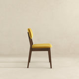 Carlos Dark Yellow Velvet Solid Back Side Chair (Set Of 2) by Ashcroft Furniture at Eve Furniture