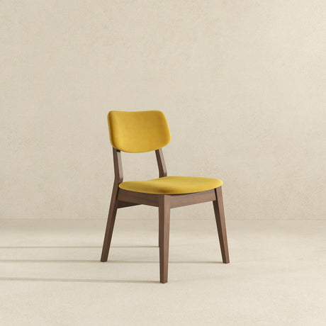Carlos Dark Yellow Velvet Solid Back Side Chair (Set Of 2) by Ashcroft Furniture at Eve Furniture