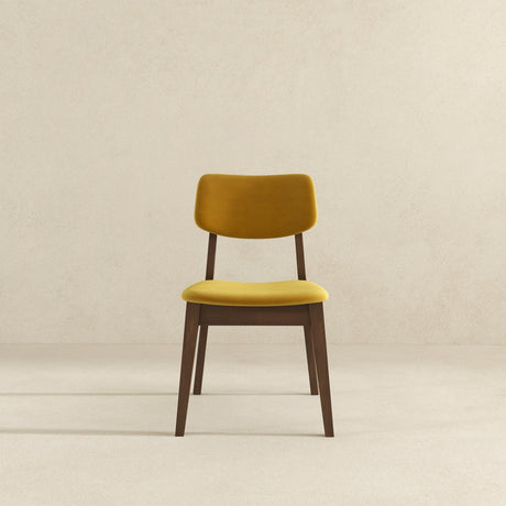 Carlos Dark Yellow Velvet Solid Back Side Chair (Set Of 2) by Ashcroft Furniture at Eve Furniture