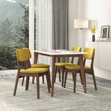 Carlos Dark Yellow Velvet Solid Back Side Chair (Set Of 2) by Ashcroft Imports at Eve Furniture