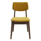 Carlos Dark Yellow Velvet Solid Back Side Chair (Set Of 2) by Ashcroft Imports at Eve Furniture