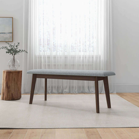 Carlos Fabric Upholstered Solid Wood Bench 47" by Ashcroft Furniture at Eve Furniture
