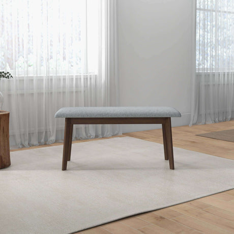 Carlos Fabric Upholstered Solid Wood Bench 47" by Ashcroft Furniture at Eve Furniture