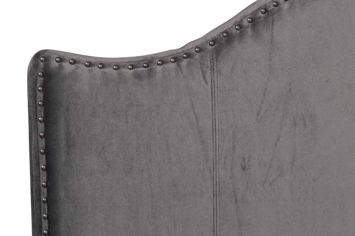 Carlow Gray Camelback Queen Bed by Homelegance at Eve Furniture