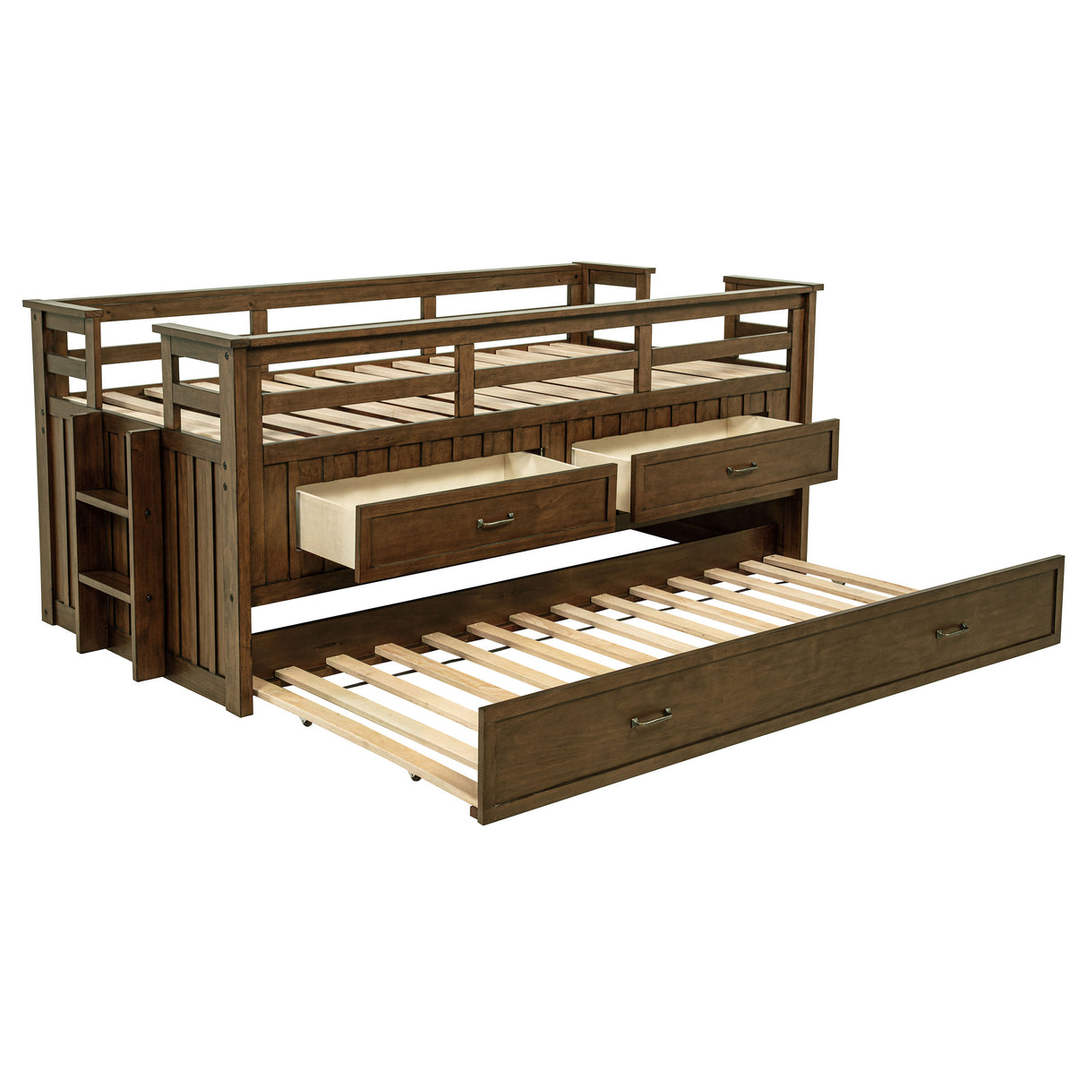 Carlsbad Medium Brown Wood Twin Captains Bed With Trundle by Coaster at Eve Furniture